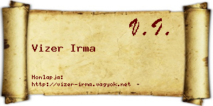 Vizer Irma névjegykártya