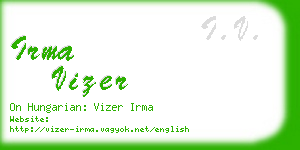 irma vizer business card